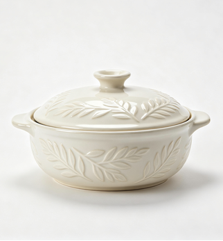 Sorivo - Arcello Ceramic Pot, Leaf Pattern